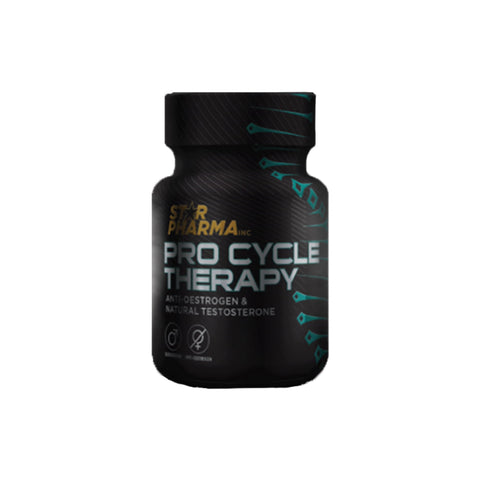 Star Pharma Pro Cycle Therapy bottle for promoting lean muscle mass and supporting natural testosterone levels.