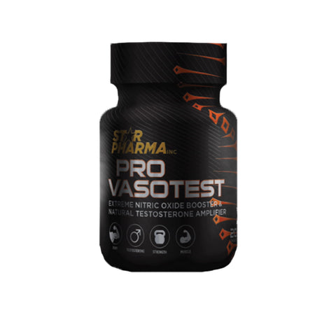 Star Pharma Pro Vasotest bottle, an anabolic agent designed to promote lean muscle mass and enhance performance.